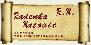 Radenka Matović vizit kartica